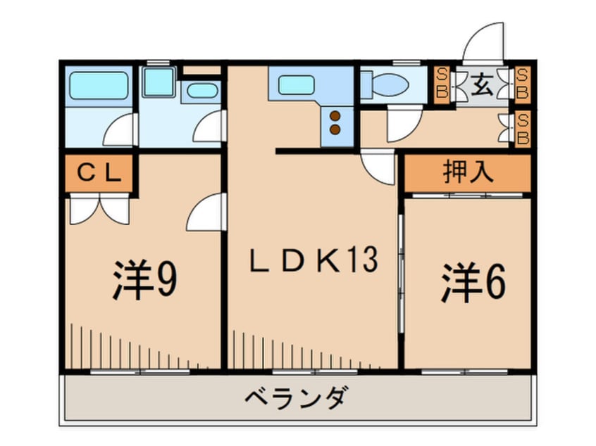 間取図 ヴィラベ－ル洗足池