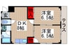 サンライズパレス１ 2DKの間取り
