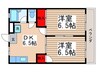 サンライズパレス１ 2DKの間取り