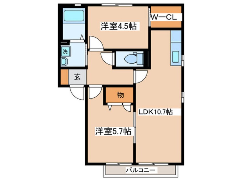 間取図 ラ・ピアーナA