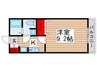 ヴァーグ伍番館 1Kの間取り