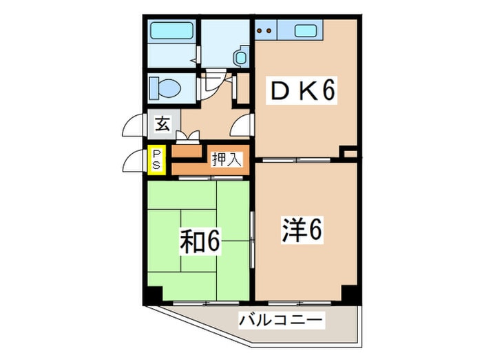 間取り図 セザール衣笠公園(202)