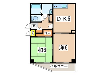 間取図 セザール衣笠公園(202)