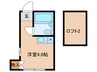サンデュエット 1Rの間取り