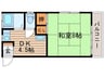 コーポ旭 1DKの間取り