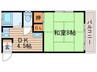 コーポ旭 1DKの間取り