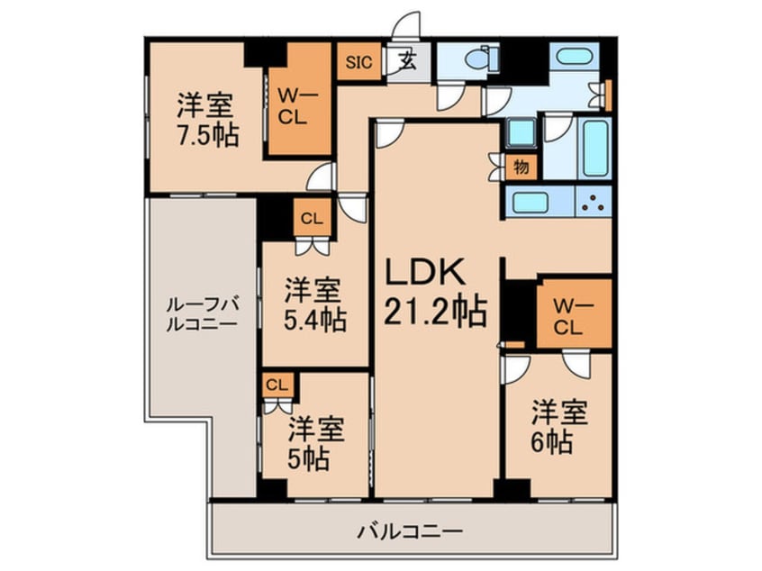 間取図 ｻﾞ･ｹﾝｼﾞﾝﾄﾝ･ﾚﾝｼﾞﾃﾞﾝｽときわ台