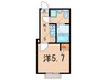 七島ハイム 1Kの間取り
