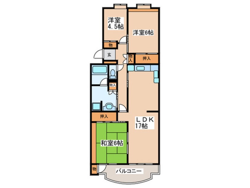 間取図 秦野南が丘さつき東住宅2205号棟