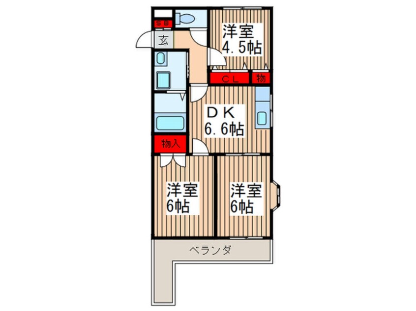 間取図 サンクスヒルズ大沢