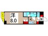 アルテカーサアリビエ綾瀬(608) 1Kの間取り