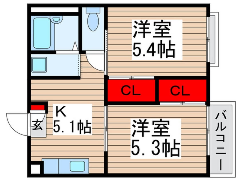 間取図 エステ－ト新松戸
