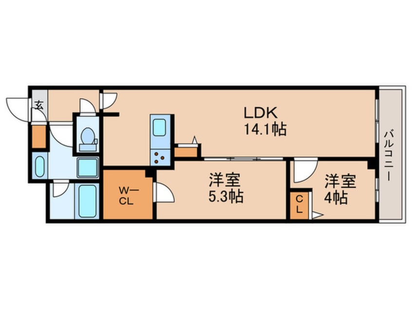 間取図 プライムガーデン若木