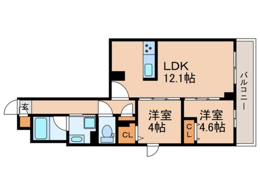 間取図 プライムガーデン若木