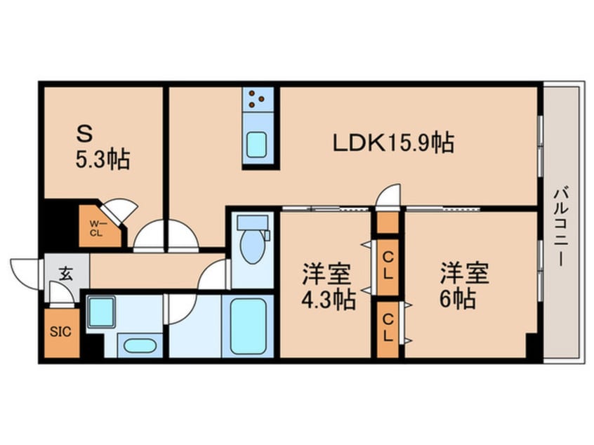 間取図 プライムガーデン若木