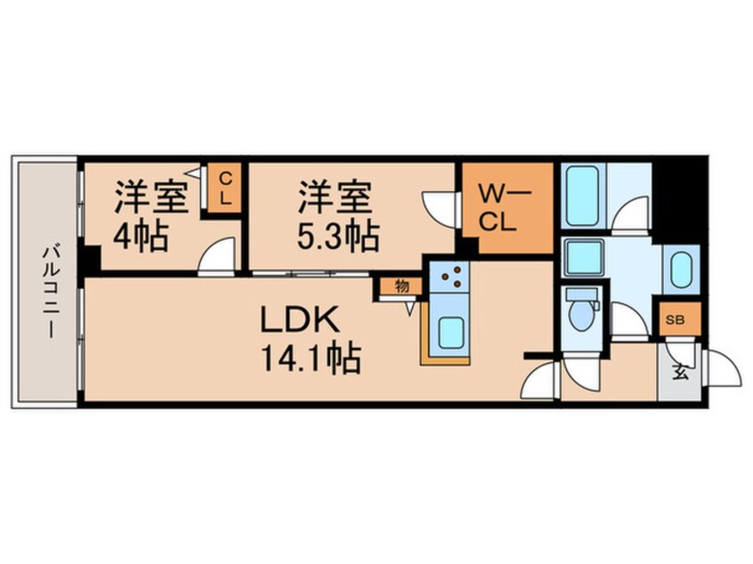 間取図 プライムガーデン若木