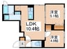 ＰＡＳＥＯ中野新橋 2LDKの間取り