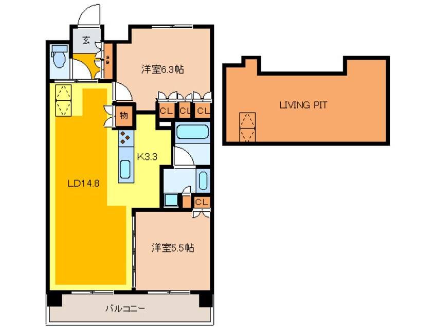 間取図 パークキューブ西ヶ原ステージ