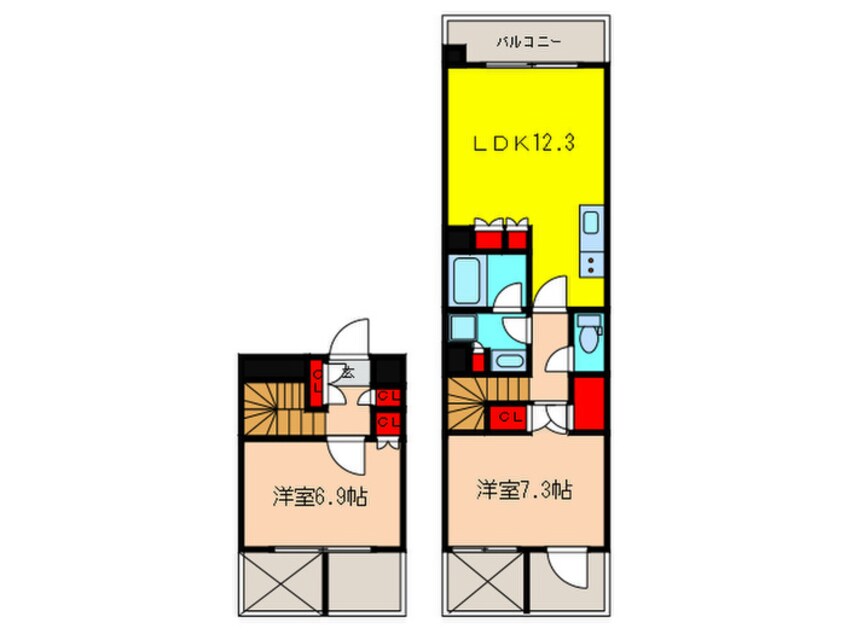 間取図 パークキューブ西ヶ原ステージ