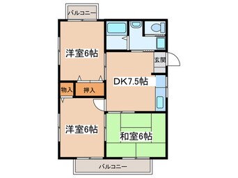 間取図 アパ－ト笠窪シオン