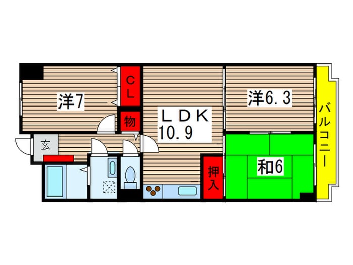 間取り図 フロ－ラ稲毛