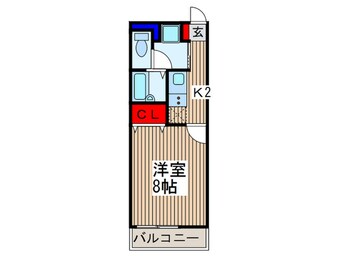 間取図 ｱﾝﾌﾟﾙ-ﾙﾌｪ-ﾙｴﾄﾜ-ﾙ金山