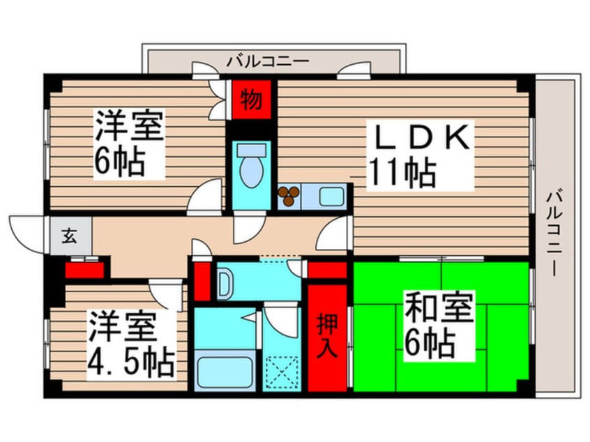 間取図 レジョンド－ル船橋