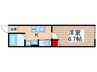 ルナモンド北松戸 1Kの間取り