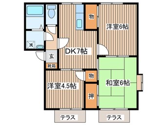 間取図 バードヒルズみどりヶ丘Ｃ