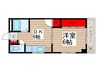 レジデンスハザマ 1DKの間取り