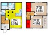 見沼区中川戸建て 2LDKの間取り