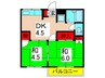 ゴ－ルドマンション 2DKの間取り