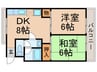 ヒルトップマンション石原 2DKの間取り