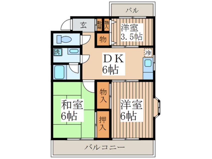 間取図 ヒルトップマンション石原