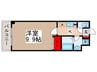 金太郎ヒルズ１８ 1Kの間取り