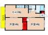 サイレントパ－ク１３ 2DKの間取り