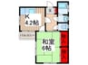 パステルハイム 1Kの間取り