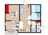 ＨＯＯＺＵＫＩハイム 1LDKの間取り