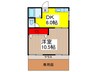 ハウス金子 1DKの間取り