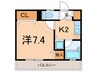 ボヌールＭ 1Kの間取り