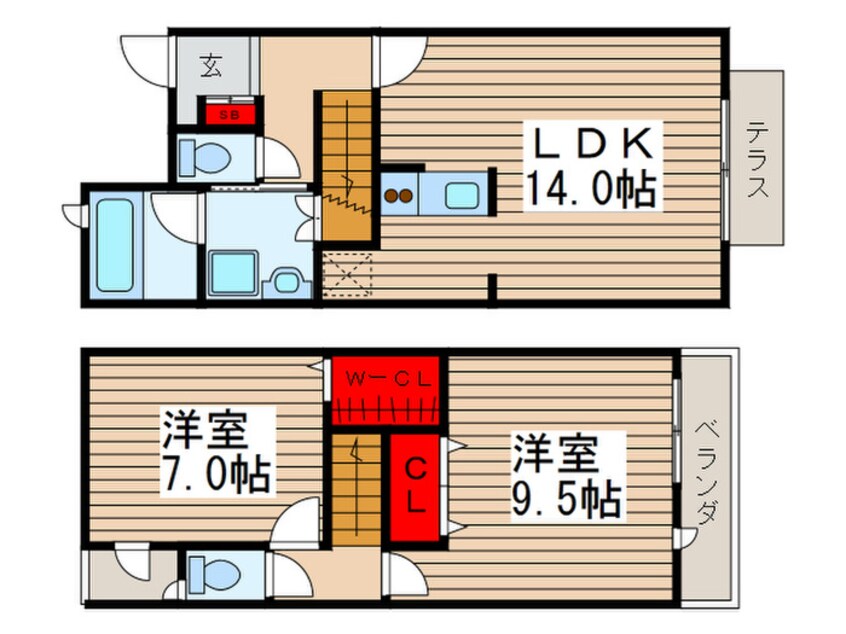 間取図 ヴィルヌ－ブ南棟