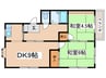 サニイプレイス 2DKの間取り