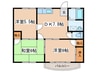 宮町ハイツ 3DKの間取り