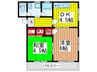 ＣＯＲＰＲＡＴＥ　北栄 2DKの間取り