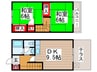 テラストネＣ棟 2DKの間取り