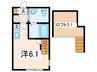 ﾊｰﾐｯﾄｸﾗﾌﾞﾊｳｽ京急弘明寺ⅢA号棟 1Rの間取り