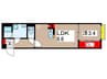 アリビオ千葉 1LDKの間取り