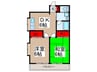 パークハイム 2DKの間取り