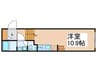 COCOCUBE蔵前 1Rの間取り