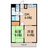 ルミエール石崎Ｂ 2DKの間取り